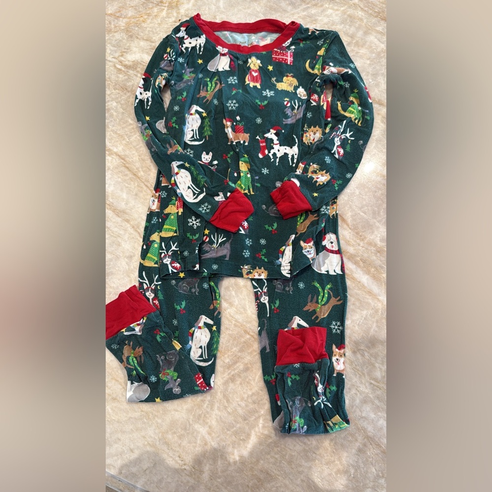 Festive Dog Print Pajama Set
